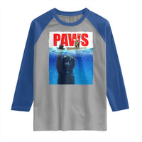 Funny Black Cat Raglan Shirt PAWS Parody Kitten Mouse Humorous - Wonder Print Shop