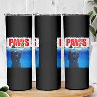 Funny Black Cat Skinny Tumbler PAWS Parody Kitten Mouse Humorous - Wonder Print Shop