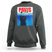 Funny Black Cat Sweatshirt PAWS Parody Kitten Mouse Humorous - Wonder Print Shop