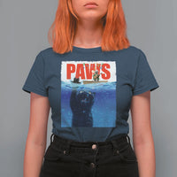 Funny Black Cat T Shirt For Women PAWS Parody Kitten Mouse Humorous - Wonder Print Shop
