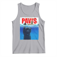Funny Black Cat Tank Top PAWS Parody Kitten Mouse Humorous - Wonder Print Shop