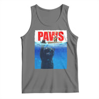 Funny Black Cat Tank Top PAWS Parody Kitten Mouse Humorous - Wonder Print Shop