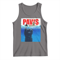 Funny Black Cat Tank Top PAWS Parody Kitten Mouse Humorous - Wonder Print Shop