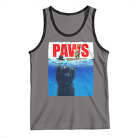 Funny Black Cat Tank Top PAWS Parody Kitten Mouse Humorous - Wonder Print Shop