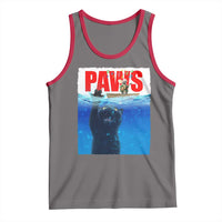 Funny Black Cat Tank Top PAWS Parody Kitten Mouse Humorous - Wonder Print Shop