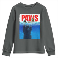 Funny Black Cat Youth Sweatshirt PAWS Parody Kitten Mouse Humorous - Wonder Print Shop