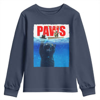 Funny Black Cat Youth Sweatshirt PAWS Parody Kitten Mouse Humorous - Wonder Print Shop