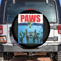 Paws Parody Spare Tire Cover Otter Chasing Bass Fish Ocean - Wonder Print Shop