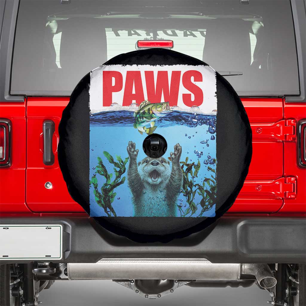 Paws Parody Spare Tire Cover Otter Chasing Bass Fish Ocean - Wonder Print Shop