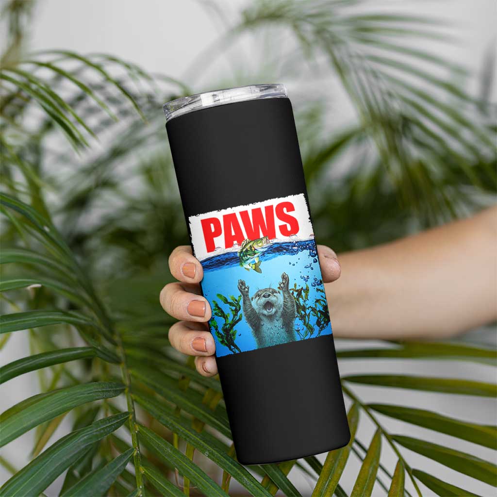 Paws Parody Skinny Tumbler Otter Chasing Bass Fish Ocean
