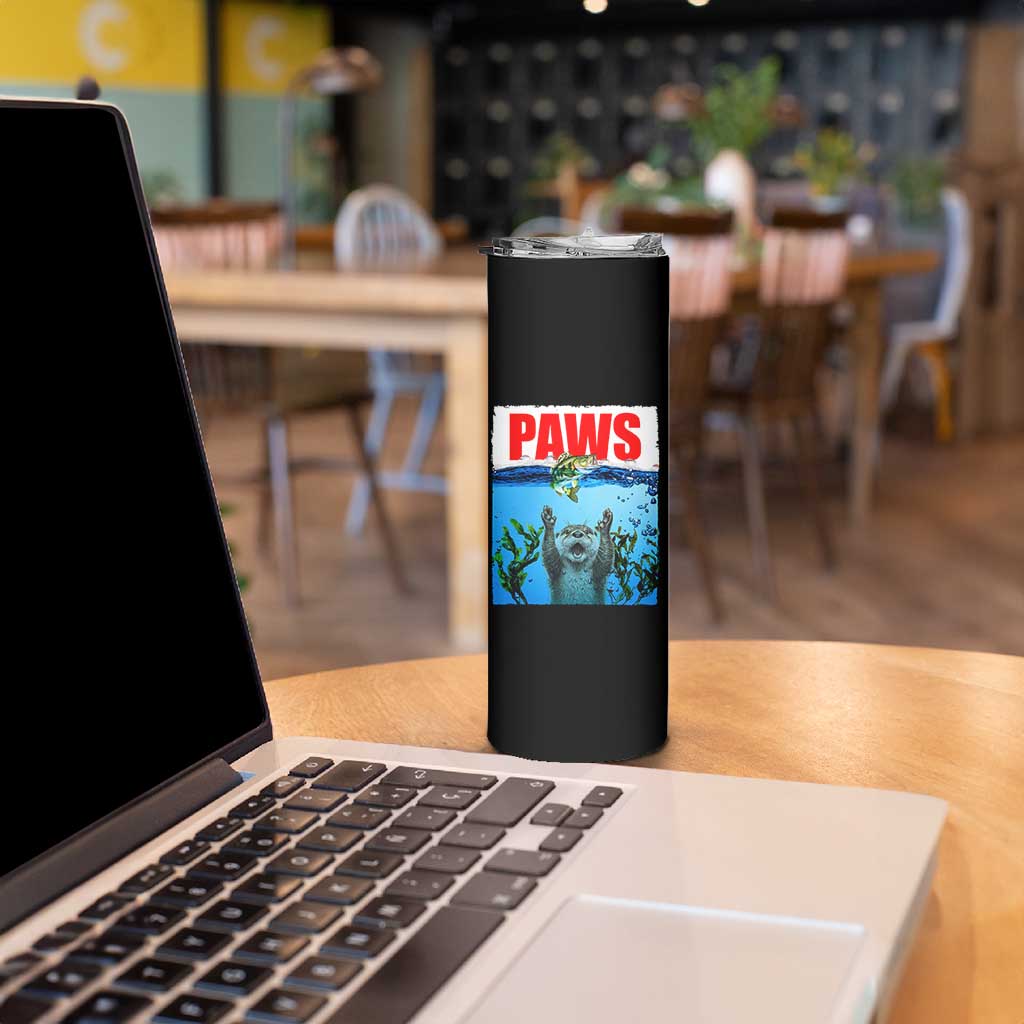 Paws Parody Skinny Tumbler Otter Chasing Bass Fish Ocean
