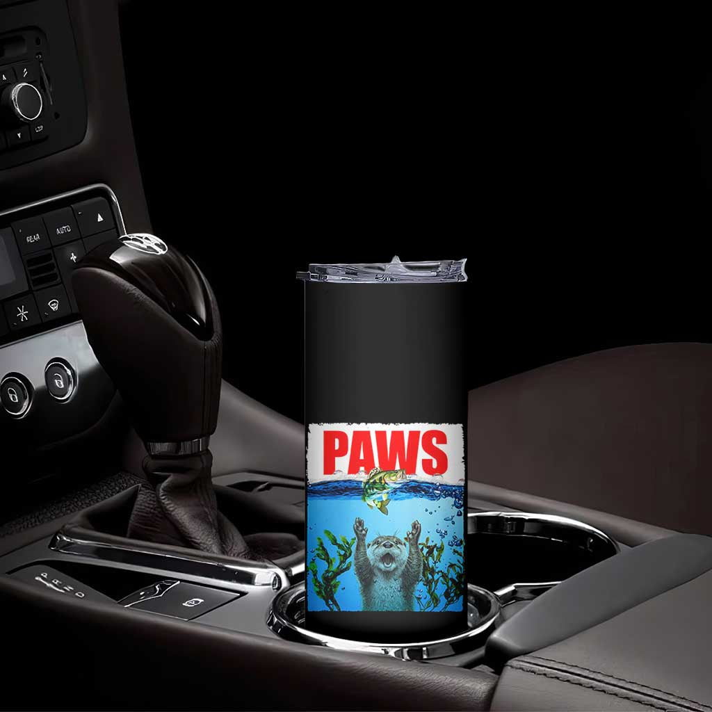 Paws Parody Skinny Tumbler Otter Chasing Bass Fish Ocean