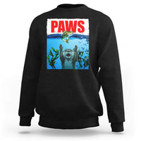Paws Parody Sweatshirt Otter Chasing Bass Fish Ocean - Wonder Print Shop