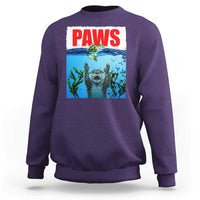 Paws Parody Sweatshirt Otter Chasing Bass Fish Ocean - Wonder Print Shop