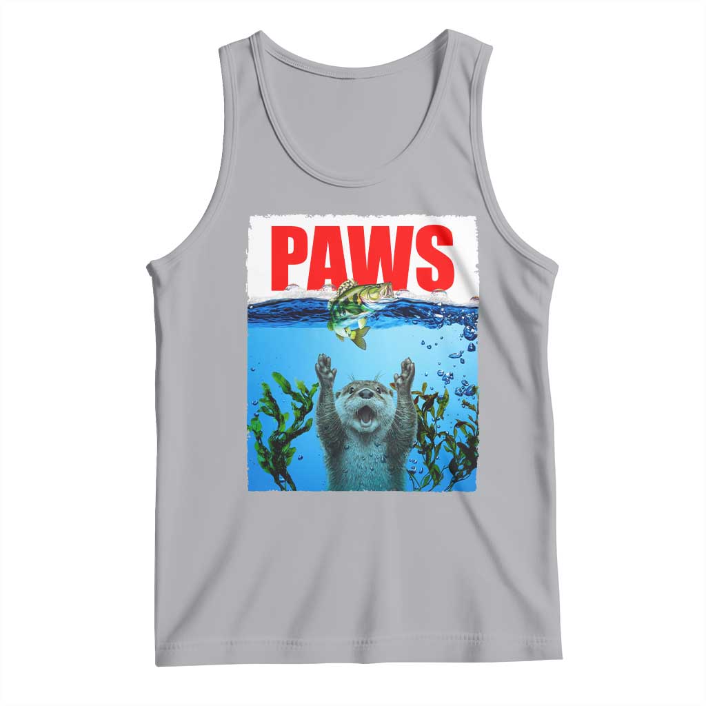 Paws Parody Tank Top Otter Chasing Bass Fish Ocean - Wonder Print Shop