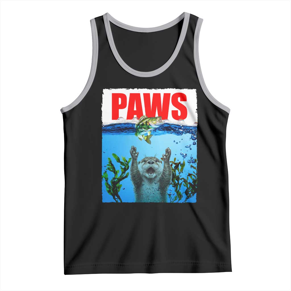 Paws Parody Tank Top Otter Chasing Bass Fish Ocean - Wonder Print Shop