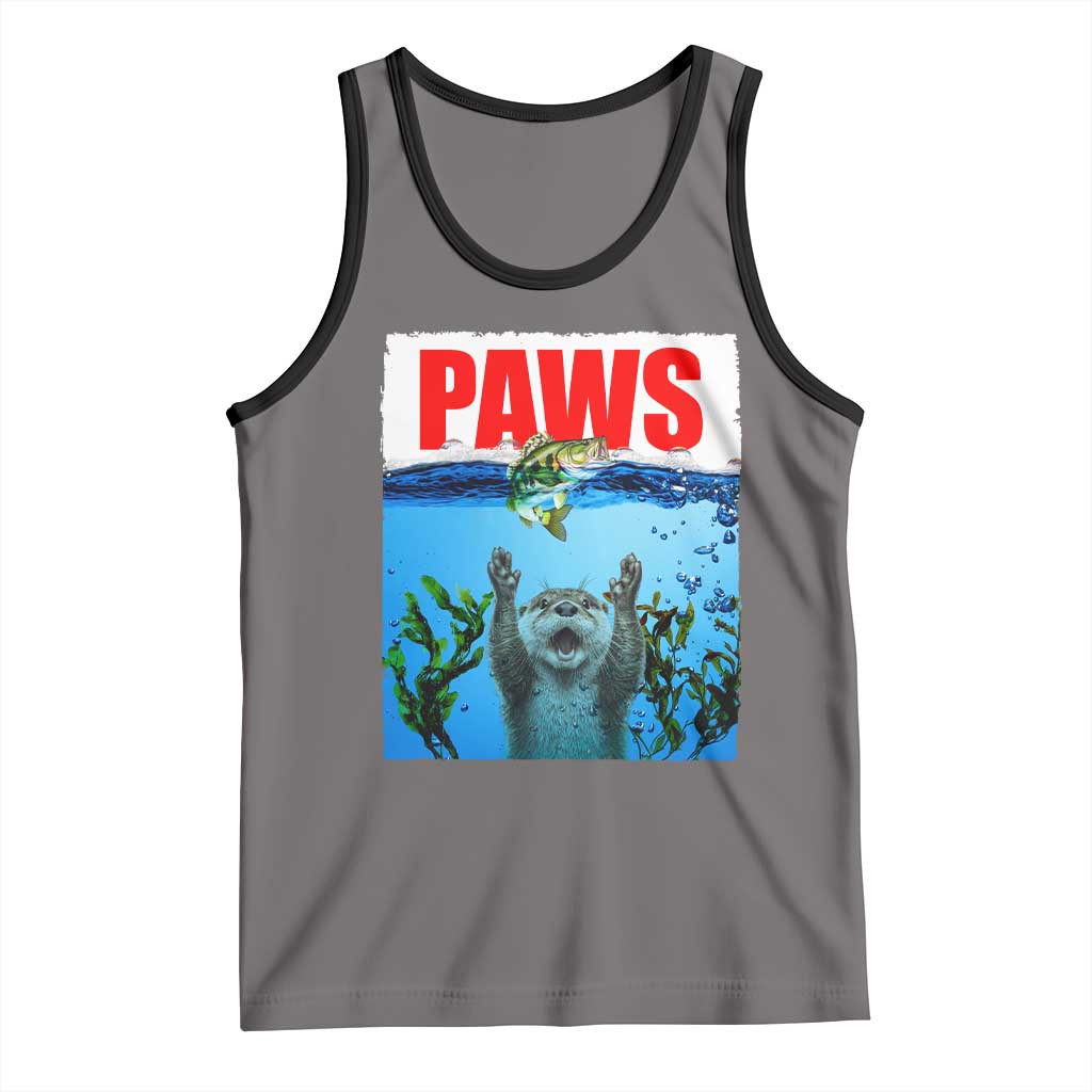 Paws Parody Tank Top Otter Chasing Bass Fish Ocean - Wonder Print Shop
