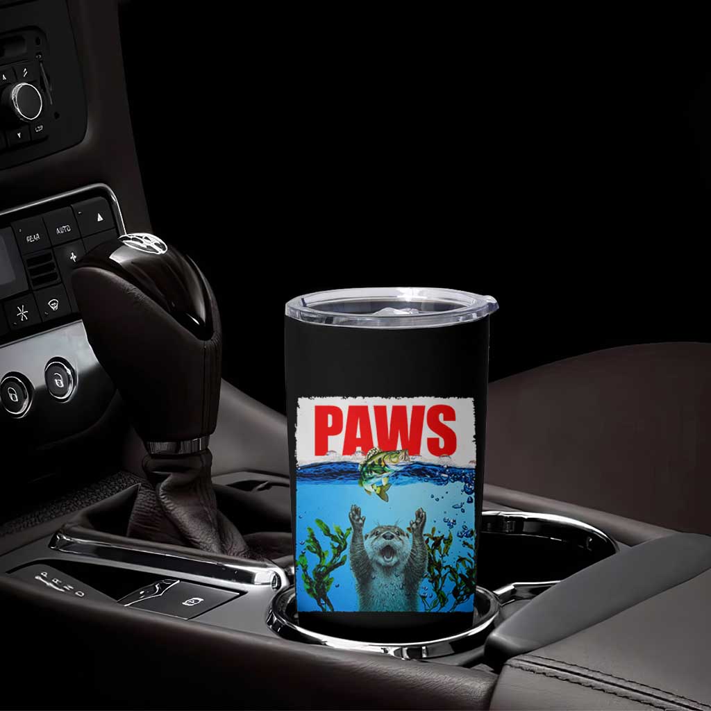 Paws Parody Tumbler Cup Otter Chasing Bass Fish Ocean