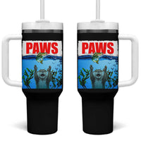 Paws Parody Tumbler With Handle Otter Chasing Bass Fish Ocean