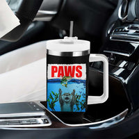 Paws Parody Tumbler With Handle Otter Chasing Bass Fish Ocean