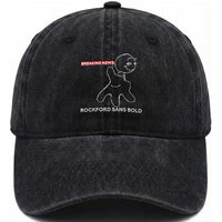 Funny Quote Washed Cotton Baseball Cap Breaking News Rockford Sans Bold