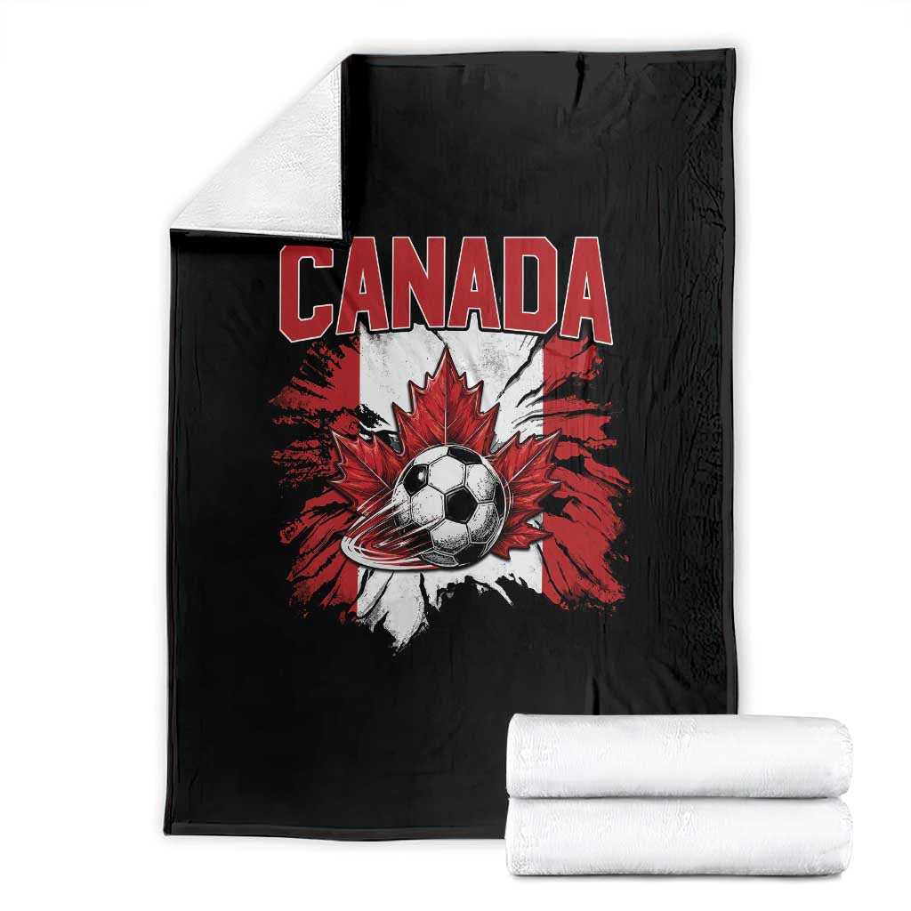 Canada Soccer Fan Throw Blanket Canadian Football Game Day Suppoter