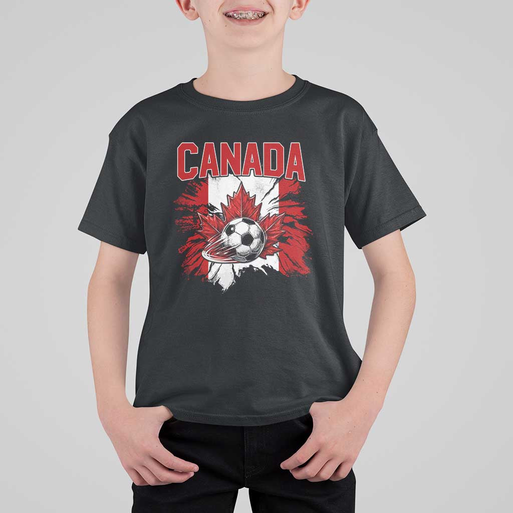 Canada Soccer Fan T Shirt For Kid Canadian Football Game Day Suppoter