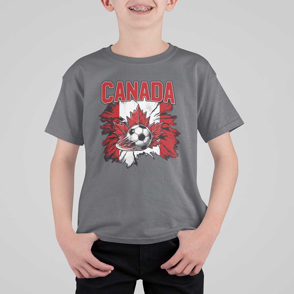Canada Soccer Fan T Shirt For Kid Canadian Football Game Day Suppoter