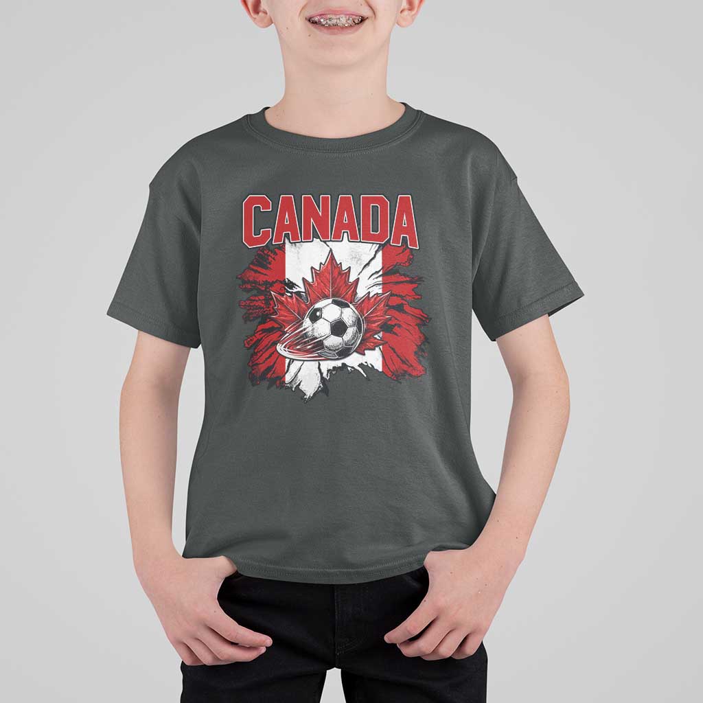 Canada Soccer Fan T Shirt For Kid Canadian Football Game Day Suppoter