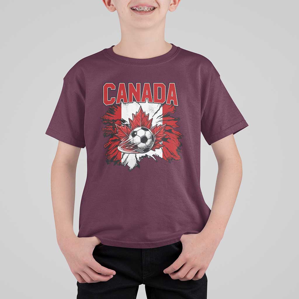 Canada Soccer Fan T Shirt For Kid Canadian Football Game Day Suppoter