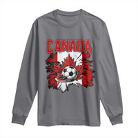 Canada Soccer Fan Long Sleeve Shirt Canadian Football Game Day Suppoter