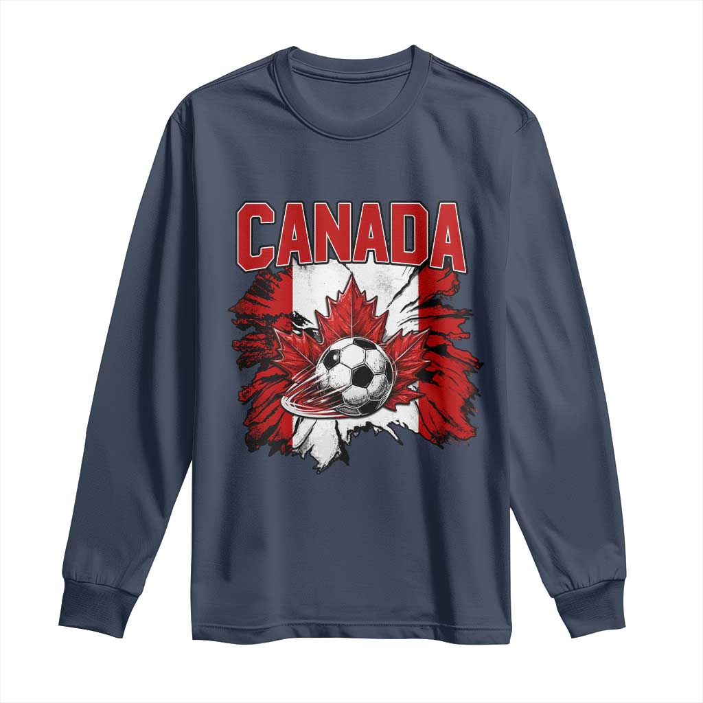 Canada Soccer Fan Long Sleeve Shirt Canadian Football Game Day Suppoter