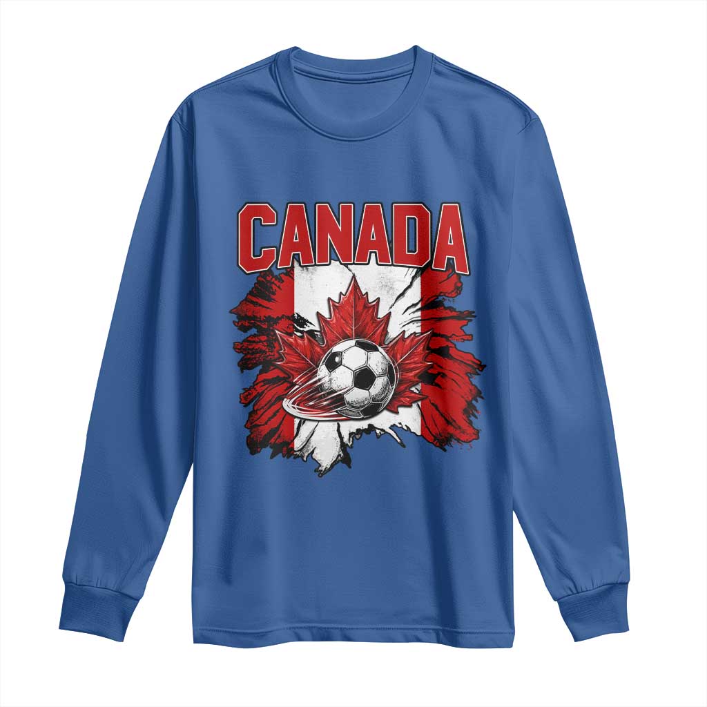 Canada Soccer Fan Long Sleeve Shirt Canadian Football Game Day Suppoter