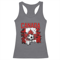 Canada Soccer Fan Racerback Tank Top Canadian Football Game Day Suppoter
