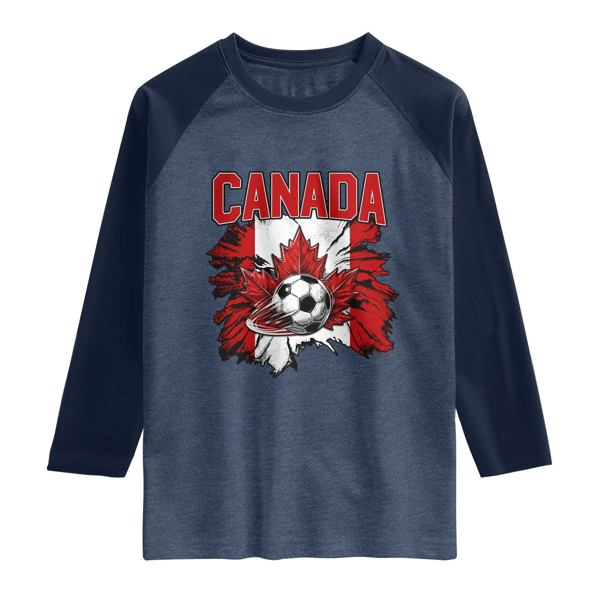 Canada Soccer Fan Raglan Shirt Canadian Football Game Day Suppoter