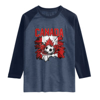 Canada Soccer Fan Raglan Shirt Canadian Football Game Day Suppoter