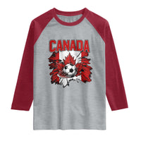 Canada Soccer Fan Raglan Shirt Canadian Football Game Day Suppoter