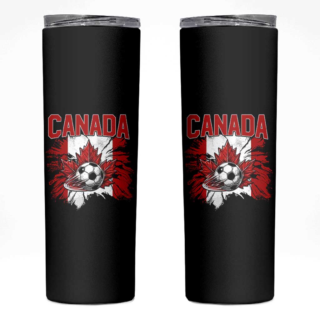 Canada Soccer Fan Skinny Tumbler Canadian Football Game Day Suppoter