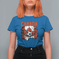 Canada Soccer Fan T Shirt For Women Canadian Football Game Day Suppoter