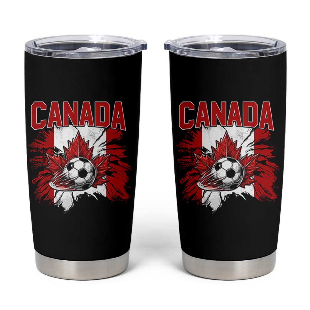 Canada Soccer Fan Tumbler Cup Canadian Football Game Day Suppoter