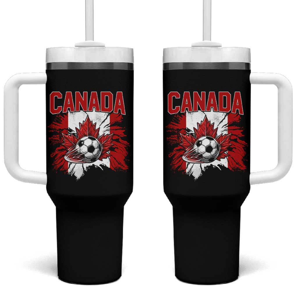 Canada Soccer Fan Tumbler With Handle Canadian Football Game Day Suppoter