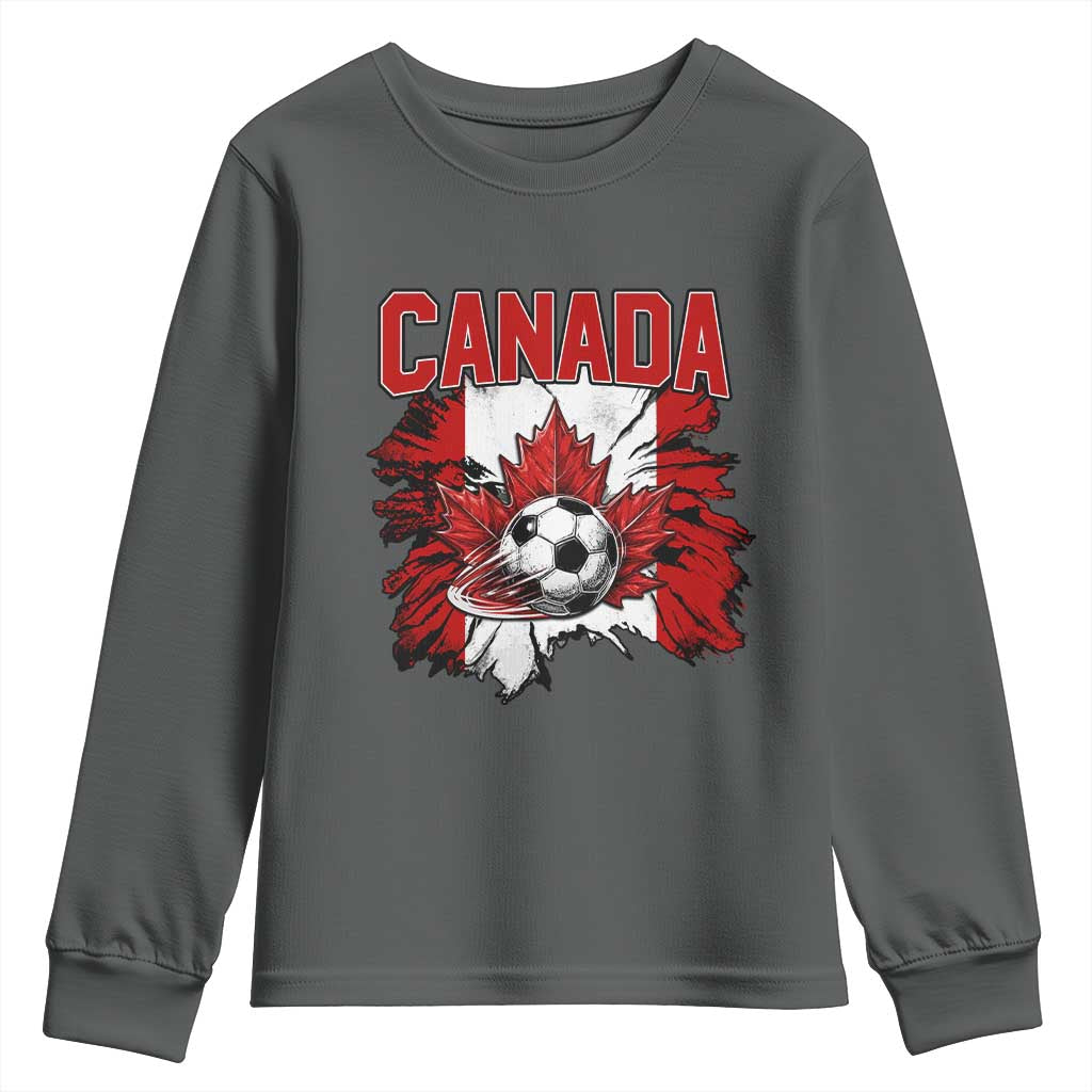 Canada Soccer Fan Youth Sweatshirt Canadian Football Game Day Suppoter