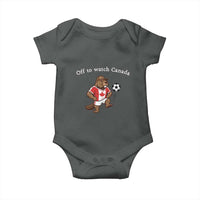 Off to Watch Canada Baby Onesie Patriotic Canadian Beaver Football Soccer Fan Gift