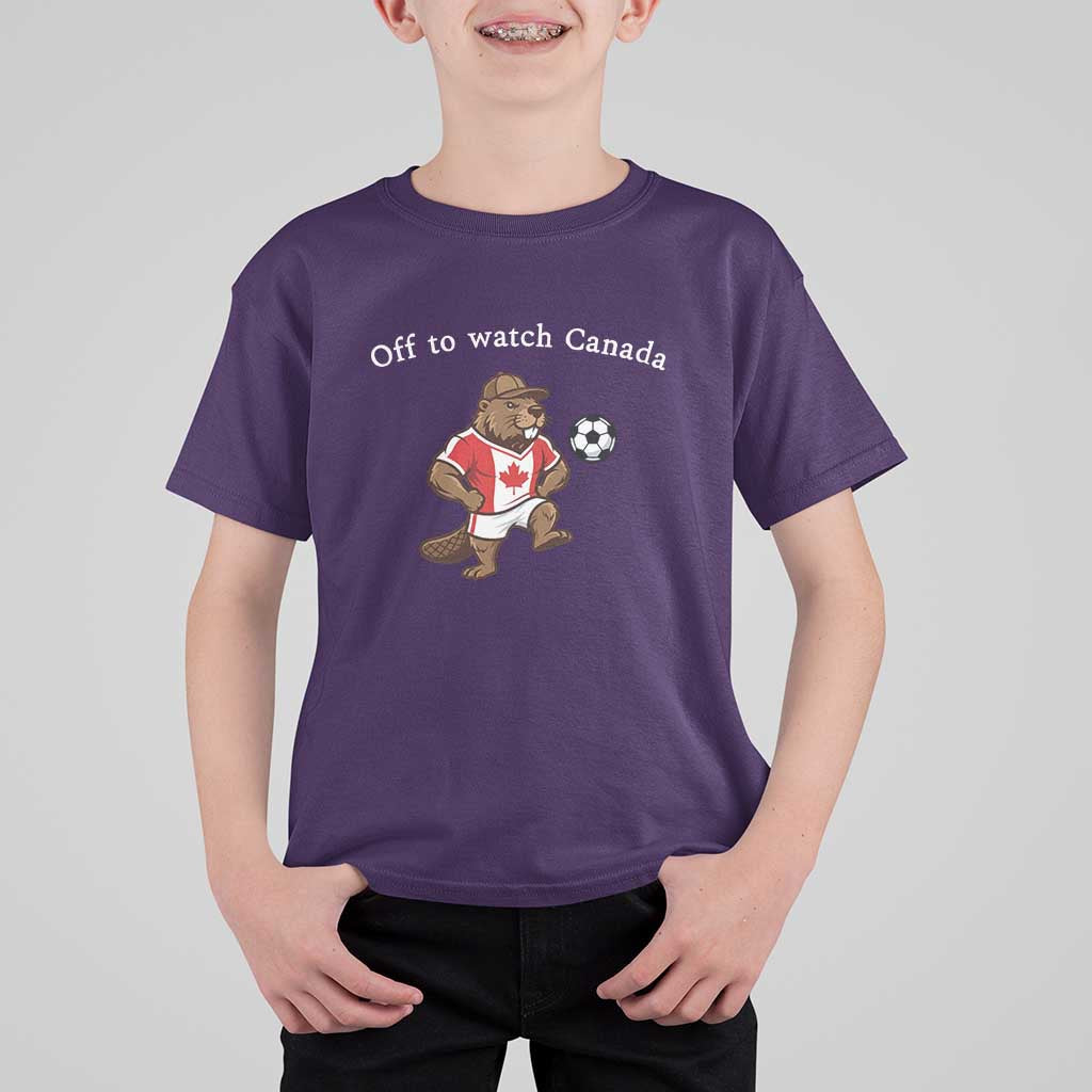 Off to Watch Canada T Shirt For Kid Patriotic Canadian Beaver Football Soccer Fan Gift
