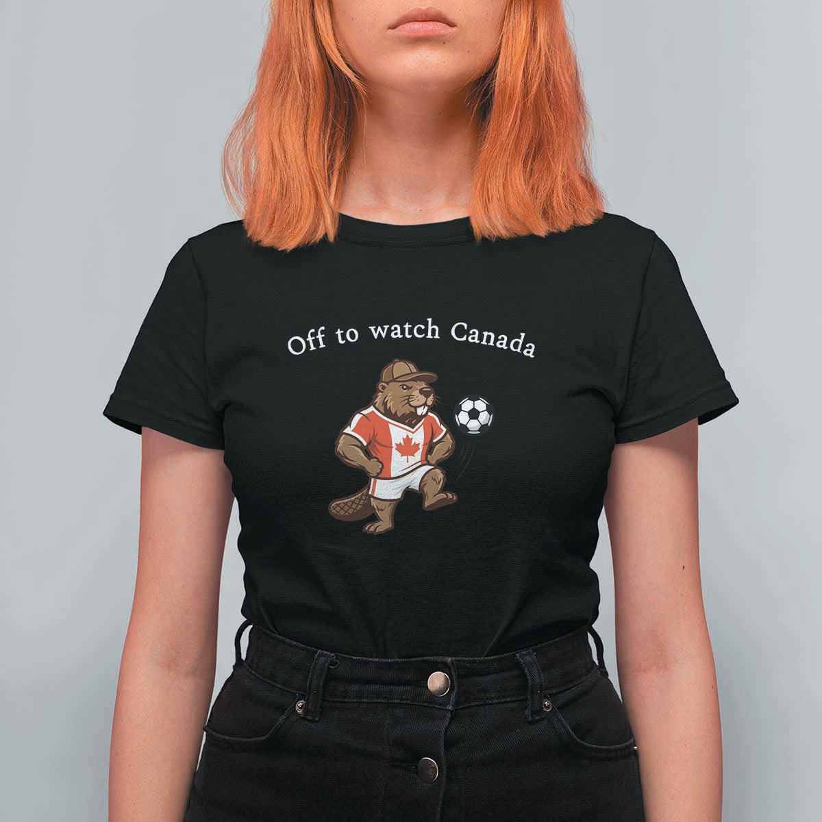 Off to Watch Canada T Shirt For Women Patriotic Canadian Beaver Football Soccer Fan Gift