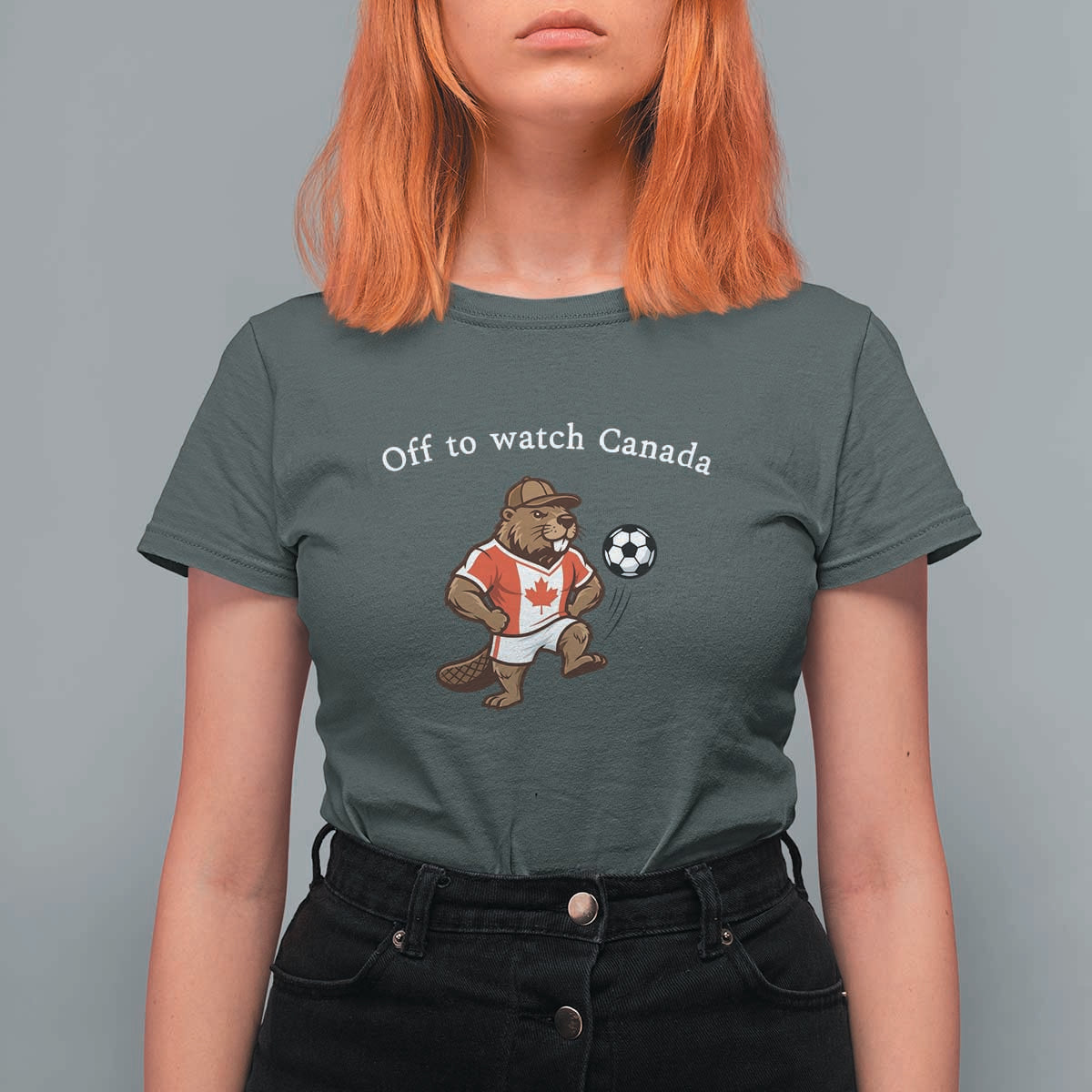 Off to Watch Canada T Shirt For Women Patriotic Canadian Beaver Football Soccer Fan Gift