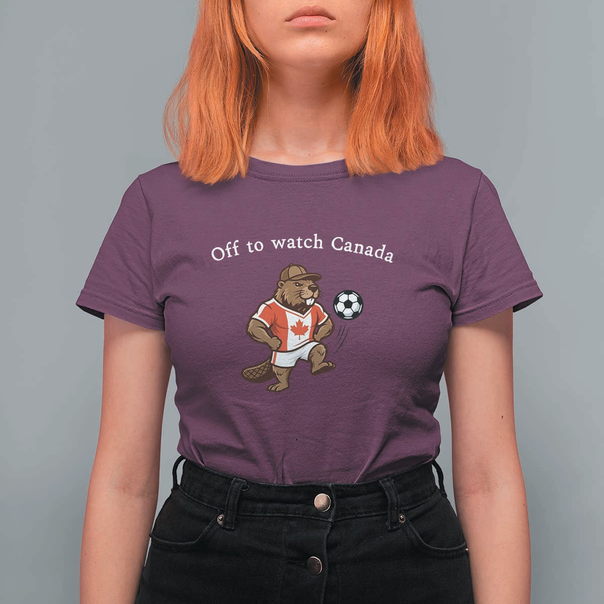 Off to Watch Canada T Shirt For Women Patriotic Canadian Beaver Football Soccer Fan Gift