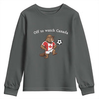 Off to Watch Canada Youth Sweatshirt Patriotic Canadian Beaver Football Soccer Fan Gift