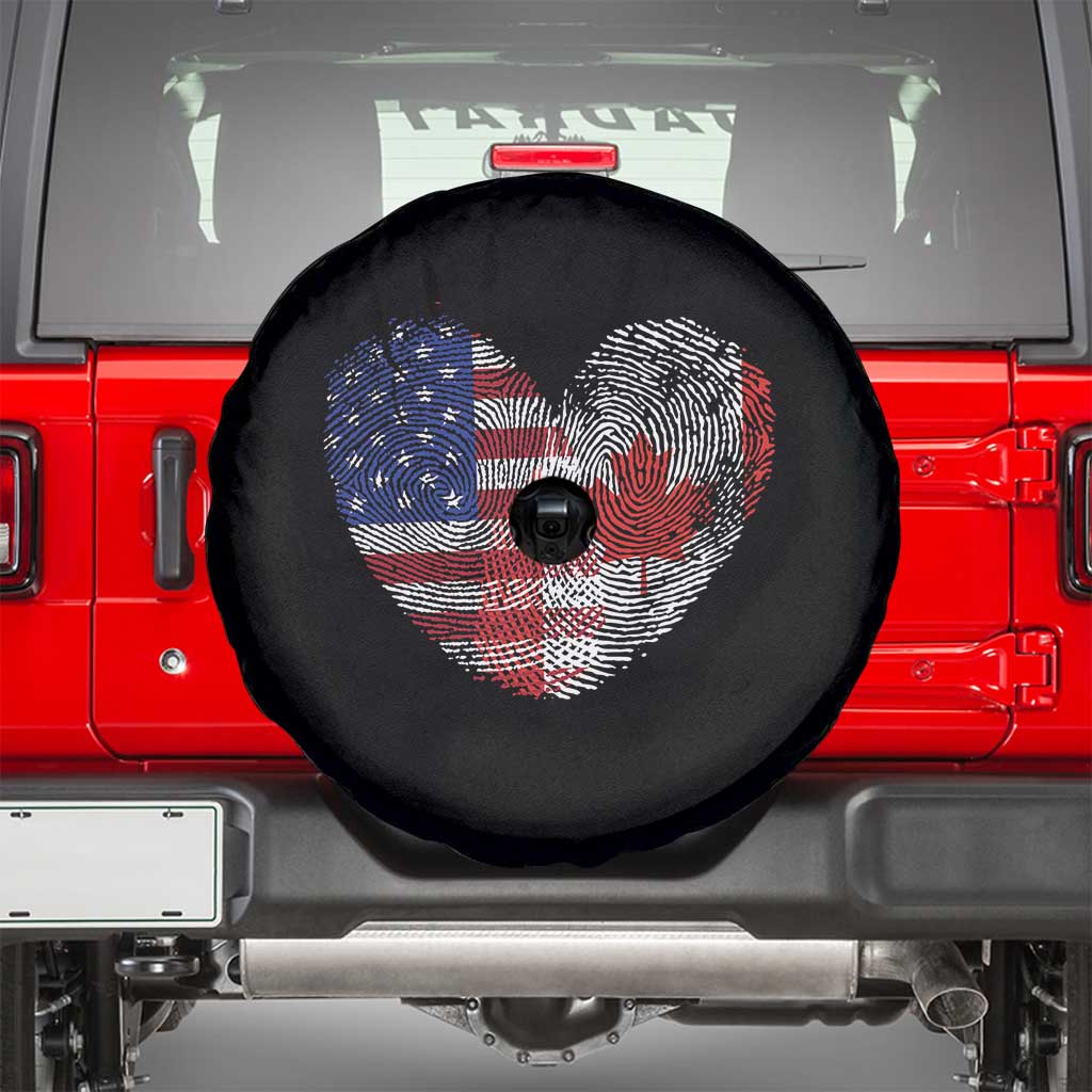 Half Canadian Half American USA Flag Canada America Spare Tire Cover