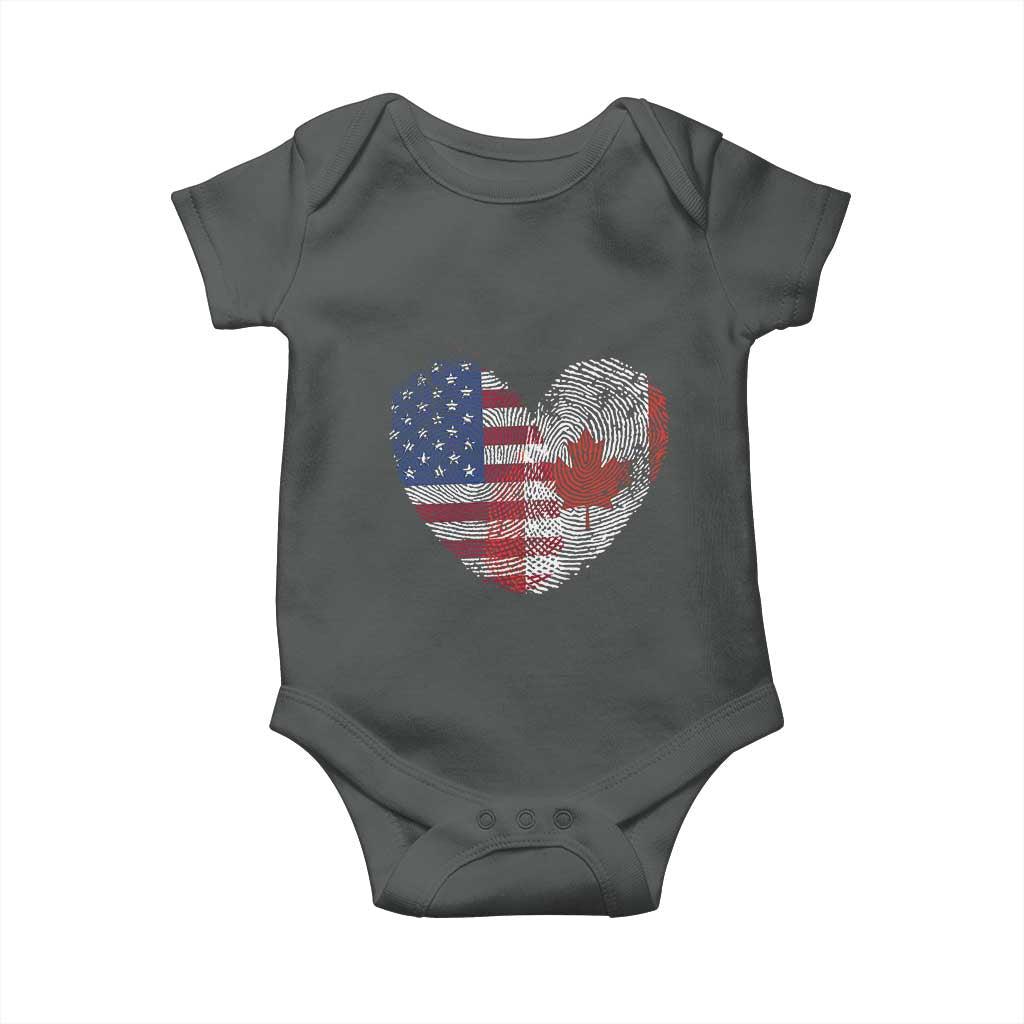 Half Canadian Half American USA Flag Canada America Baby Onesie